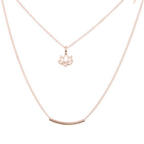 Good Karma Lotus Bar Layer Necklace - Picture 2 of 4